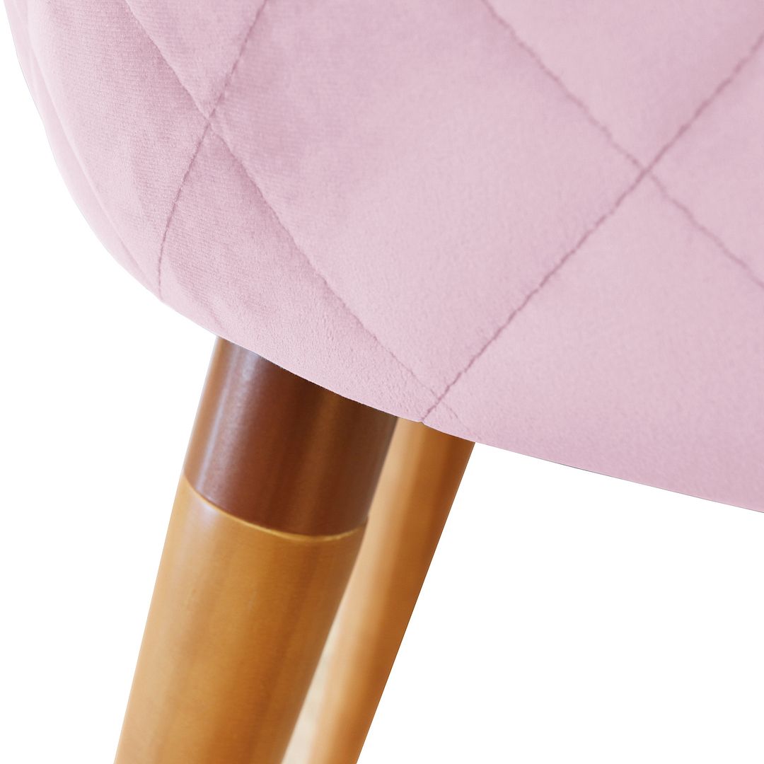 Manhattan Comfort Kari Velvet Matelassé Accent Chair in Rose Pink | Accent Chairs | Modishstore-3