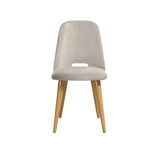 Manhattan Comfort Selina Velvet Accent Chair in Beige | Accent Chairs | Modishstore
