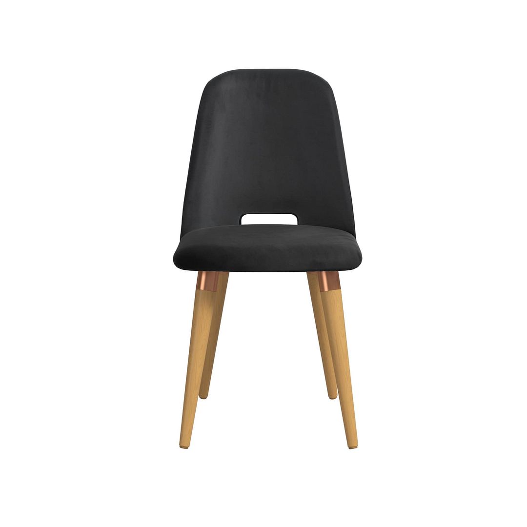 Manhattan Comfort Selina Velvet Accent Chair in Black | Accent Chairs | Modishstore
