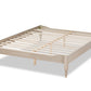 Baxton Studio Laure French Bohemian Antique White Oak Finished Wood Queen Size Platform Bed Frame | Beds | Modishstore - 7