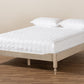 Baxton Studio Laure French Bohemian Antique White Oak Finished Wood Queen Size Platform Bed Frame | Beds | Modishstore - 3