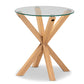 baxton studio lida modern and contemporary glass and wood finished end table | Modish Furniture Store-2