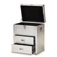 baxton studio serge french industrial silver metal 3 drawer accent storage cabinet | Modish Furniture Store-3