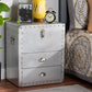 Baxton Studio Serge French Industrial Silver Metal 2-Drawer Accent Storage Cabinet | Modishstore | Cabinets