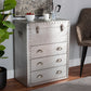 Baxton Studio Serge French Industrial Silver Metal 3-Drawer Accent Storage Cabinet | Modishstore | Cabinets