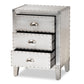 baxton studio claude french industrial silver metal 3 drawer nightstand | Modish Furniture Store-3