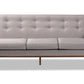 baxton studio perris mid century modern light grey fabric upholstered walnut finished wood sofa | Modish Furniture Store-3