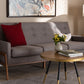 Baxton Studio Perris Mid-Century Modern Light Grey Fabric Upholstered Walnut Finished Wood Sofa | Modishstore | Sofas