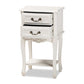 baxton studio gabrielle traditional french country provincial white finished 2 drawer wood nightstand | Modish Furniture Store-2