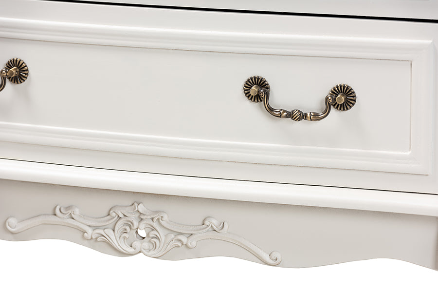 Baxton Studio Gabrielle Traditional French Country Provincial White-Finished 3-Drawer Wood Storage Cabinet | Cabinets | Modishstore - 5