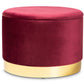 baxton studio marisa glam and luxe red velvet fabric upholstered gold finished storage ottoman | Modish Furniture Store-2