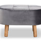 baxton studio simone mid century modern grey velvet fabric upholstered wood ottoman | Modish Furniture Store-3