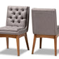 Baxton Studio Makar Modern Transitional Grey Fabric Upholstered and Walnut Brown Finished Wood 2-Piece Dining Chair Set Set | Modishstore | Dining Chairs - 2
