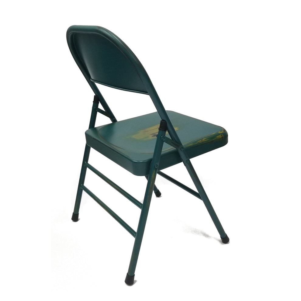 Fine Mod Imports Turquoise Antique Folding Chair, Turquoise | Side Chairs | Modishstore - 3