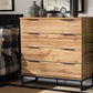 Baxton Studio Reid Modern and Contemporary Industrial Oak Finished Wood and Black Metal 4-Drawer Dresser | Modishstore | Drawers