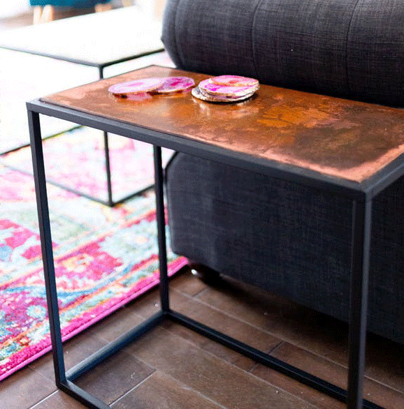 Pietra™ Side Table (Rectangle: Copper Patina) By Texture Designideas | Side Tables | Modishstore-2