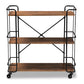 baxton studio neal rustic industrial style black metal and walnut finished wood bar and kitchen serving cart | Modish Furniture Store-2
