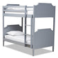 baxton studio mariana traditional transitional grey finished wood twin size bunk bed | Modish Furniture Store-2