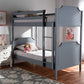 Baxton Studio Mariana Traditional Transitional Grey Finished Wood Twin Size Bunk Bed | Modishstore | Beds