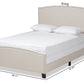 Baxton Studio Morgan Modern Transitional Beige Fabric Upholstered King Size Panel Bed | Beds | Modishstore - 6