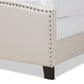 Baxton Studio Morgan Modern Transitional Beige Fabric Upholstered King Size Panel Bed | Beds | Modishstore - 4