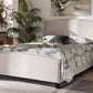 Baxton Studio Morgan Modern Transitional Beige Fabric Upholstered King Size Panel Bed | Beds | Modishstore - 2