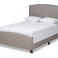 baxton studio morgan modern transitional grey fabric upholstered full size panel bed | Modish Furniture Store-2