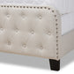 Baxton Studio Annalisa Modern Transitional Beige Fabric Upholstered Button Tufted Queen Size Panel Bed | Beds | Modishstore - 4
