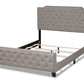Baxton Studio Marion Modern Transitional Grey Fabric Upholstered Button Tufted King Size Panel Bed | Beds | Modishstore - 7