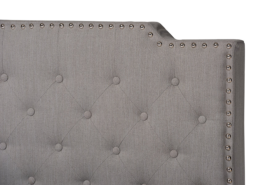Baxton Studio Marion Modern Transitional Grey Fabric Upholstered Button Tufted Queen Size Panel Bed | Beds | Modishstore - 5