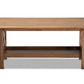 baxton studio reese traditional transitional walnut brown finished rectangular wood coffee table | Modish Furniture Store-3