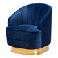 baxton studio fiore glam and luxe royal blue velvet fabric upholstered brushed gold finished swivel accent chair | Modish Furniture Store-2