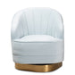 baxton studio fiore glam and luxe light blue velvet fabric upholstered brushed gold finished swivel accent chair | Modish Furniture Store-3