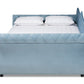 Baxton Studio Abbie Traditional and Transitional Light Blue Velvet Fabric Upholstered and Crystal Tufted Queen Size Daybed with Trundle | Daybeds | Modishstore - 3