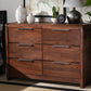 Baxton Studio Torres Modern and Contemporary Brown Oak Finished 6-Drawer Wood Dresser | Modishstore | Drawers