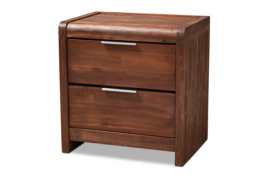 baxton studio torres modern and contemporary brown oak finished 2 drawer wood nightstand | Modish Furniture Store-2