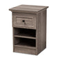 baxton studio dara traditional transitional grey brown oak finished 1 drawer wood nightstand | Modish Furniture Store-2