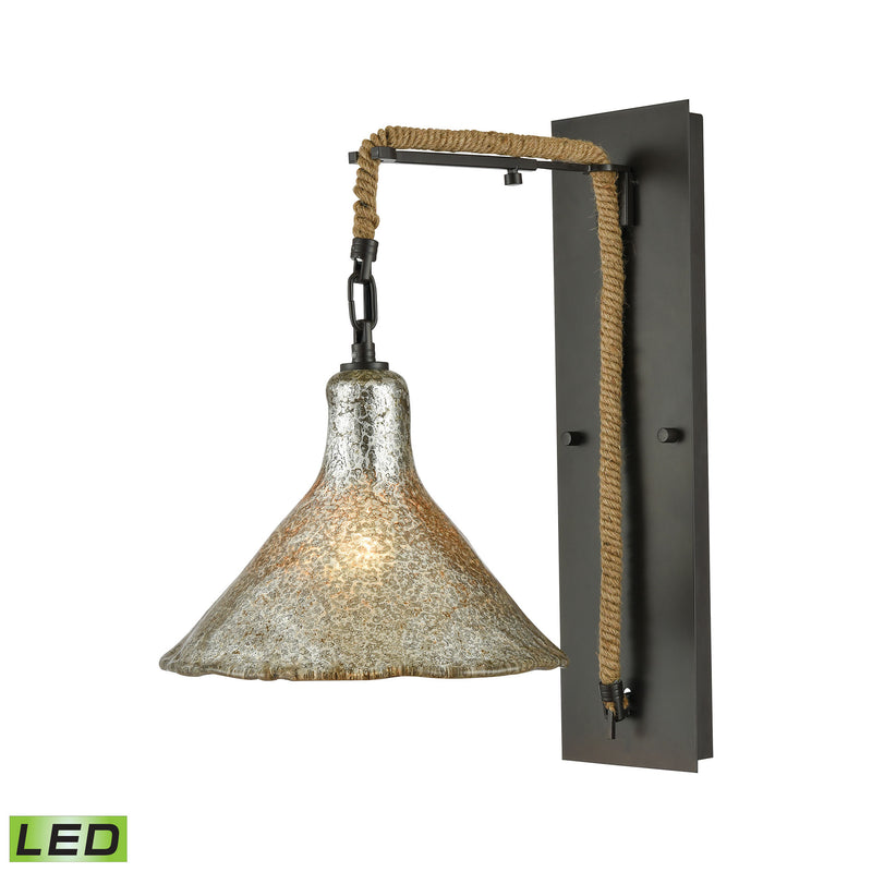 Hand Formed Glass 1-Light Wall Lamp in Oiled Bronze with Mercury Glass - Includes LED Bulb ELK Lighting | Wall Lamps | Modishstore
