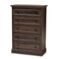 baxton studio nolan traditional transitional hazel walnut brown finished 5 drawer wood chest | Modish Furniture Store-2