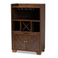 baxton studio carrie transitional farmhouse walnut brown finished wood wine storage cabinet | Modish Furniture Store-2