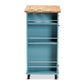 Baxton Studio Liona Modern and Contemporary Sky Blue Finished Wood Kitchen Storage Cart | Bar Carts | Modishstore - 9