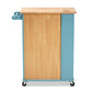 Baxton Studio Liona Modern and Contemporary Sky Blue Finished Wood Kitchen Storage Cart | Bar Carts | Modishstore - 8