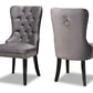 Baxton Studio Remy Modern Transitional Grey Velvet Fabric Upholstered Espresso Finished 2-Piece Wood Dining Chair Set Set | Modishstore | Dining Chairs - 4