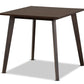 baxton studio britte mid century modern dark oak brown finished square wood dining table | Modish Furniture Store-2