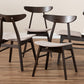Baxton Studio Britte Mid-Century Modern Beige Fabric Upholstered Dark Oak Brown Finished 4-Piece Wood Dining Chair Set Set | Dining Chairs | Modishstore - 3