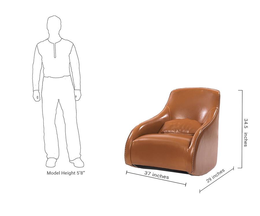 Brown Contemporary Style Baseball Glove Leather Chair by GO Home