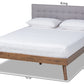 Baxton Studio Devan Mid-Century Modern Light Grey Fabric Upholstered Walnut Brown Finished Wood King Size Platform Bed | Beds | Modishstore - 6