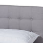 Baxton Studio Devan Mid-Century Modern Light Grey Fabric Upholstered Walnut Brown Finished Wood Queen Size Platform Bed | Beds | Modishstore - 5