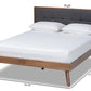 Baxton Studio Alke Mid-Century Modern Dark Grey Fabric Upholstered Walnut Brown Finished Wood Full Size Platform Bed | Beds | Modishstore - 6