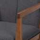 Baxton Studio Theresa Dark Grey and Walnut Effect 2-Piece Chair Set | Armchairs | Modishstore - 8
